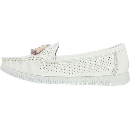 Białe mokasyny damskie skórzane oddychające Jezzi