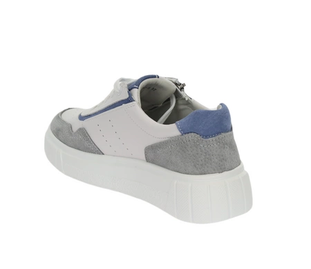 Skórzane adidasy damskie na zamek białe na platformie Jezzi