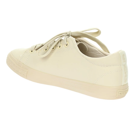 Beżowe trampki damskie z eko skóry NEWS