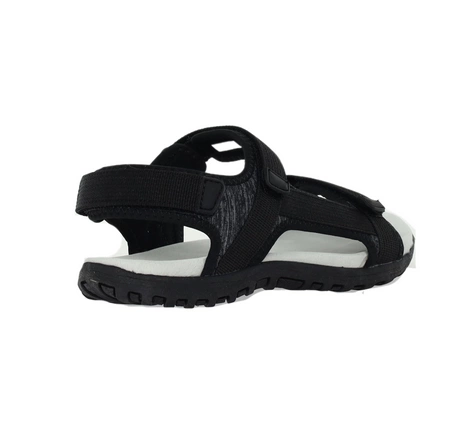 Czarne sandały sportowe młodzieżowe na rzepy ze skórzaną wkładką American Club