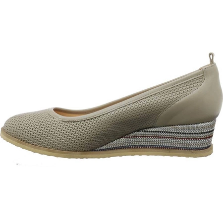 Balerinki na koturnie skórzane Gino Fabiani