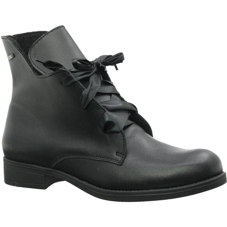 Botki czarne płaskie skórzane damskie Gino Fabiani