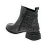 Szare skórzane botki eleganckie płaskie wężowa skóra