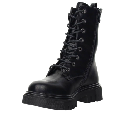 Czarne glany damskie sznurowane rokowe botki Jezzi