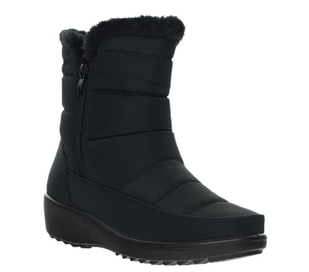 Ciepłe trzewiki zimowe damskie na zamek wodoodporne śniegowce UNISOFT