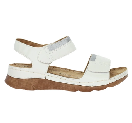 Białe komfortowe sandały damskie na rzepy szpitalne Jezzi