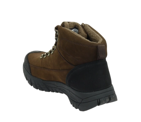 Brązowe czekoladowe buty męskie zimowe trzewiki trapery American Club