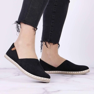 Espadryle czarne balerinki damskie NEWS