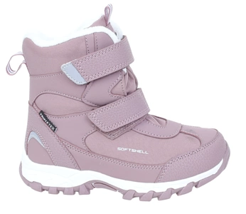 Różowe śniegowce dziecięce na rzepy buty zimowe wodoodporne SOFTSHELL American Club