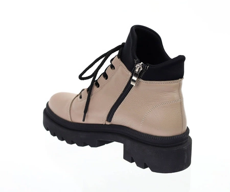 Skórzane botki płaskie buty szyte Polskie Gino Fabiani