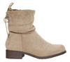 Botki damskie płaskie zamszowe beżowe Jezzi 21BT35-4257