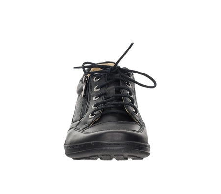 Czarne półbuty damskie skórzane komfortowe Helios model 357