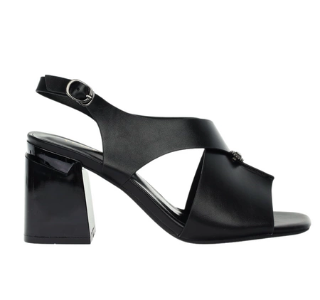 Czarne eleganckie sandały na szerokim obcasie VINCEZA