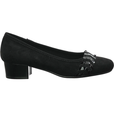 Czółenka damskie zamszowe na niskim klocku Jezzi