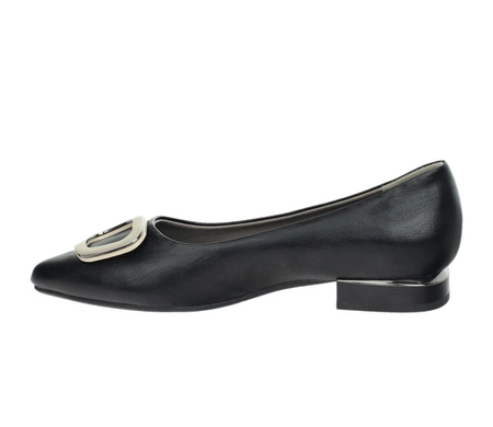 Czarne baleriny czółenka damskie płaskie Jezzi
