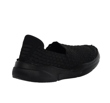 Czarne lekkie tenisówki damskie sportowo-eleganckie plecione NEWS