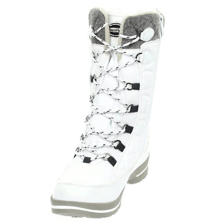 Śniegowce damskie białe wysokie wodoodporne American Club