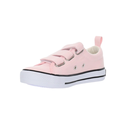 Trampki szkolne na rzepy pudrowy róż American Club