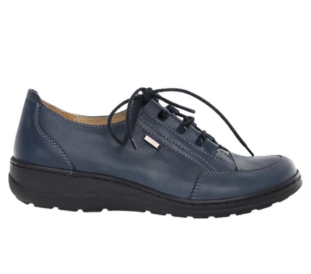 Granatowe adidasy damskie skórzane szyte półbuty Helios model 408