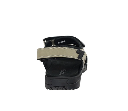 Męskie sandały na rzepy sportowe z czarną skórzaną wkładką American