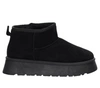 Czarne zamszowe botki niskie na platformie EMU śniegowce mukluki- rozmiarówka zaniżona
