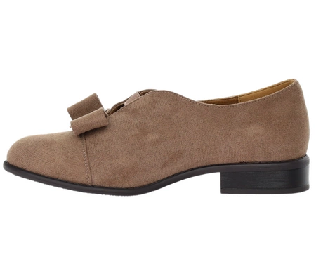 Brązowe komfortowe półbuty płaskie wsuwane Jezzi