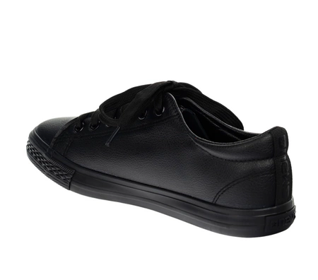 Całe czarne trampki skórzane damskie adidasy NEWS