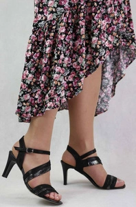 Sandały na obcasie damskie skórzane na paskach Gino Fabiani - Produkt Polski