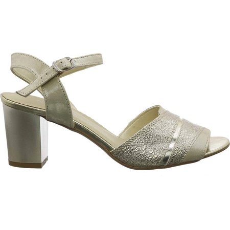 Sandały skórzane na obcasie Polskie Gino Fabiani