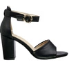 Czarne sandały damskie na obcasie z zakrytą piętą Jezzi