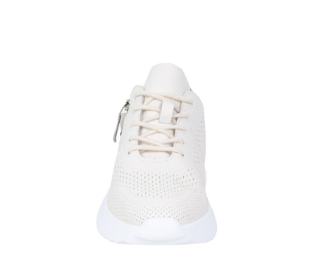 Beżowe skórzane adidasy damskie eleganckie i oddychające VINCEZA