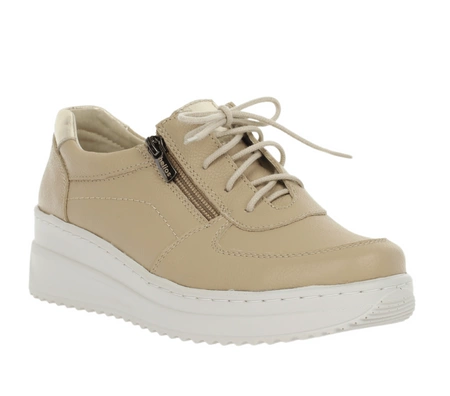 Skórzane beżowe adidasy damskie Helios