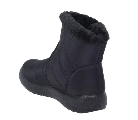 Czarne śniegowce damskie ciepłe trzewiki na zamek NEWS