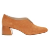 Pomarańczowe zamszowe czółenka zabudowane na obcasie Jezzi 