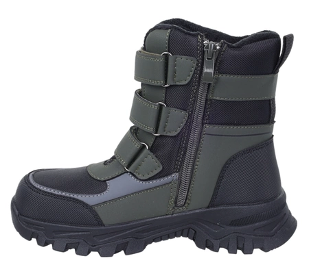 Wodoodporne buty zimowe dla chłopca trzewiki na rzepy tanie NEWS