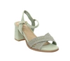 Miętowe sandały damskie na wygodnym szerokim obcasie Jezzi