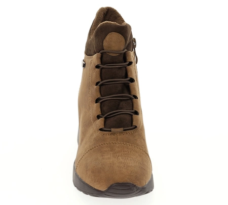 Brązowe buty damskie zimowe na koturnie Jezzi