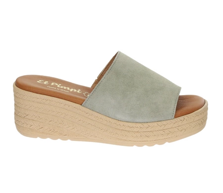 Skórzane klapki damskie na koturnie boho Hiszpańskie El Pimpi