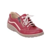 Czerwone półbuty damskie skórzane szyte na zamek i sznurowadła  Helios 411