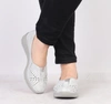 Srebrne czółenka damskie wsuwane buty wiosenne ażurowe Jezzi Comfort