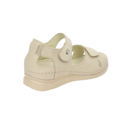 Eleganckie i komfortowe sandały damskie płaskie ze skóry naturalne z zakrytą piętą HELIOS