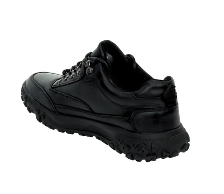 Czarne skórzane adidasy męskie wytrzymałe American Club