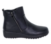 Komfortowe czarne botki damskie ocieplane na zimę na dwa zamki UNISOFT