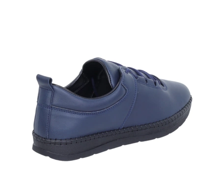 Granatowe skórzane półbuty damskie komfortowe MODO