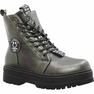 Botki ocieplane dziewczęce sznurowane na zamek MissE