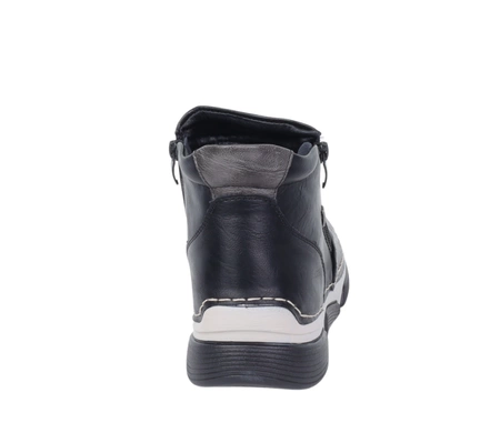 Czarne botki zimowe damskie trzewiki zdrowotne eleganckie i wygodne Haidra