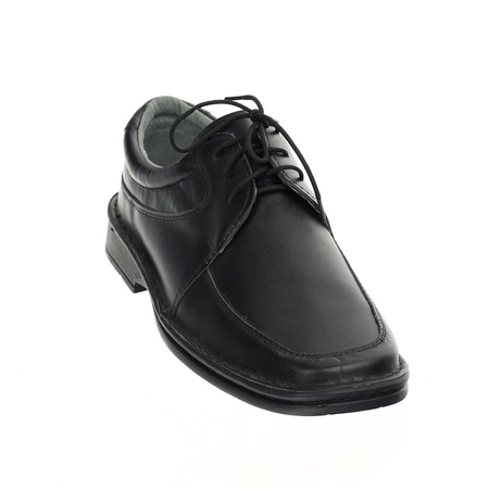 Skórzane buty garniturowe czarne półbuty męskie komfortowe Maximus