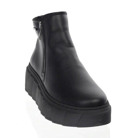 Modne półbuty damskie zimowe ze skóry naturalnej Polskie Gino Fabiani