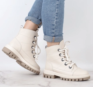 Skórzane trapery damskie ocieplane Polskie Gino Fabiani