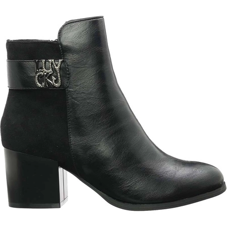 Czarne botki damskie na obcasie klasyczne Jezzi